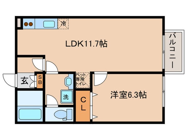 ヴェネシェモワⅡの物件間取画像